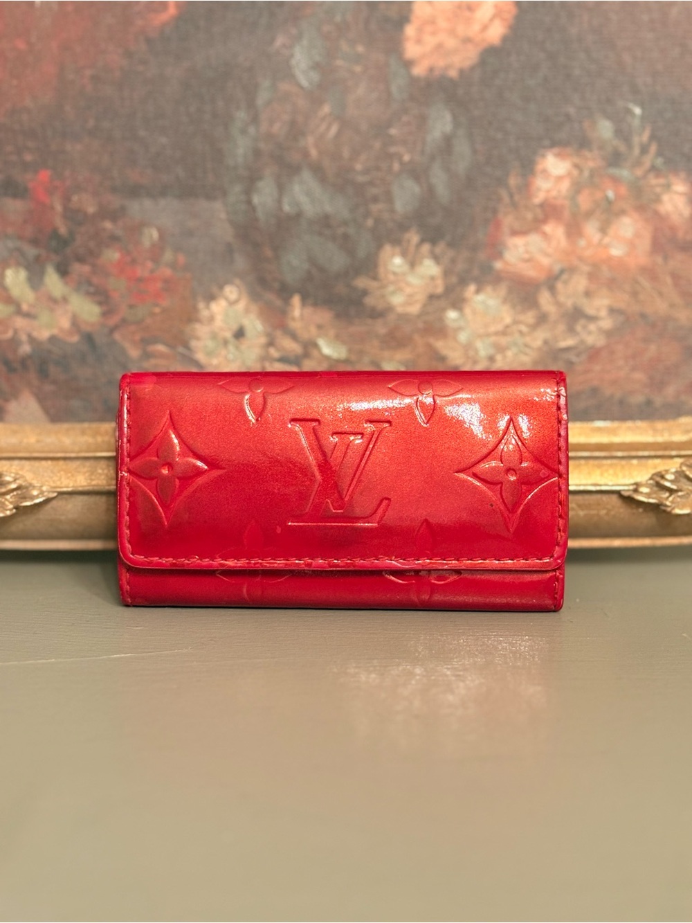 Louis Vuitton Red Vernis leather 4 Key Holder